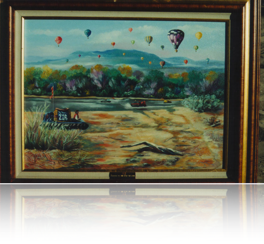 Painting of the Dragonslayers hovercraft rescue patrol